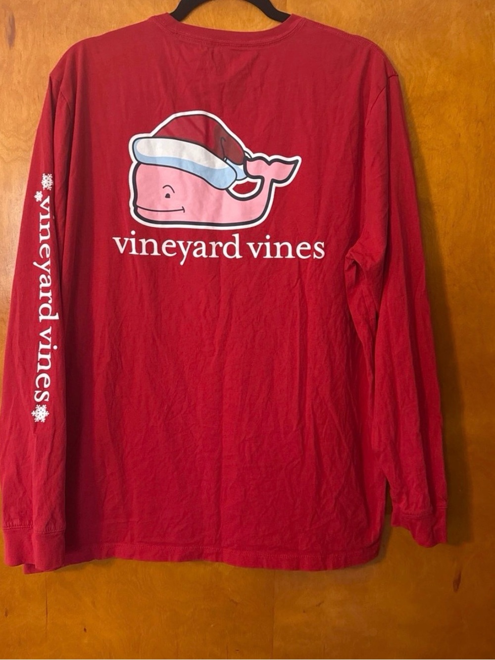 Vineyard Vines Red Long-Sleeve Whale Graphic Tee